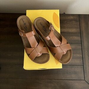 Lady Sun Conforto Brown/Camel Sandals Size 9